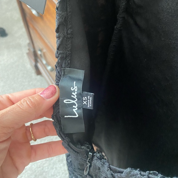 NWT Lulus Romance Language Black Backless Lace Dress - Picture 2 of 3